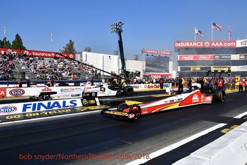 Doug Kalitta (near lane) - Antron Brown (far lane) - T/F